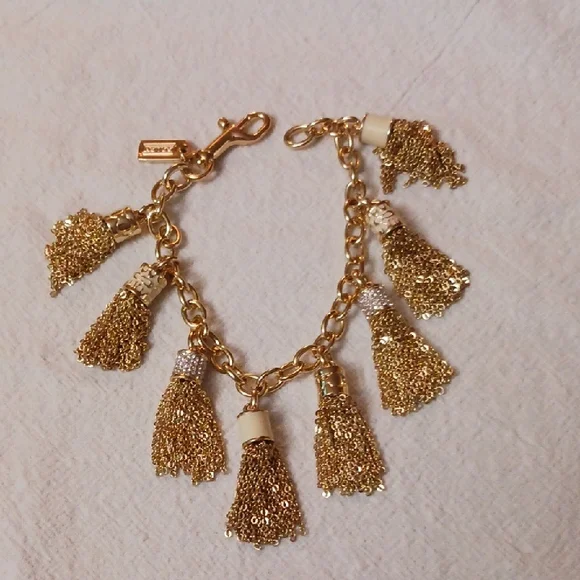 Coach Elegant Gold Tassel Necklace and Bracelet Set - Picture 5 of 8